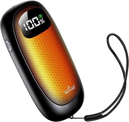 Hand Warmers Rechargeable-Electric Hand Warmers, Max 16 Hrs Warmth Up to 127℉, LED Display & Flashlight, Dual-Side Heating Portable Heater, Hunting Camping Essentials, Gifts for Men Women Raynauds