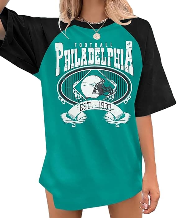 Football Shirts Women Game Day Oversized Shirt Football Team Fan Tee Sports Jersey Gift Tops