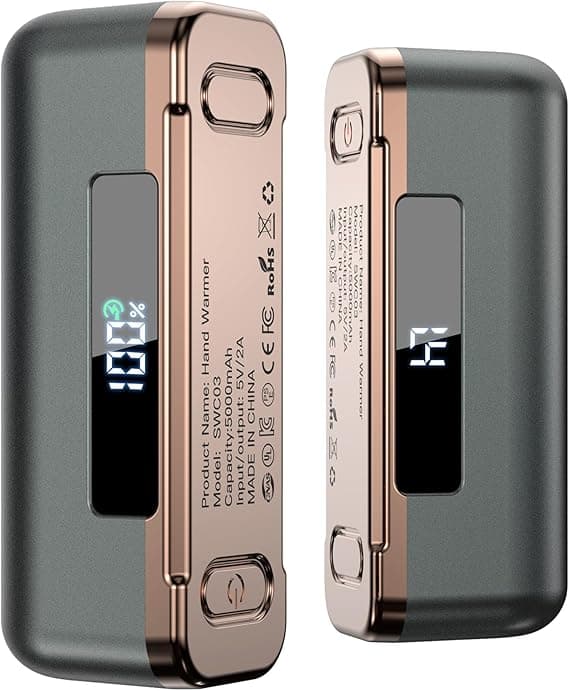 BEYYON Hand Warmers Rechargeable - Magnetic Electric Hand Warmer 2 Pack, 4 Levels Heat Up to 131℉ with LED Display, Portable Reusable Pocket Heater for Raynauds, Golf, Camping, Men, Women