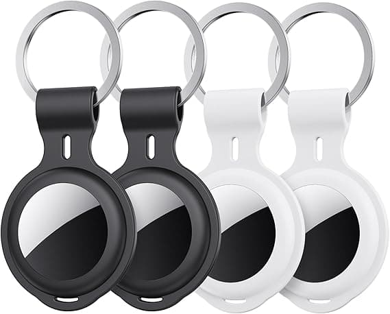 for Air Tag Holder-4 Pack Keychain Car Accessories Thick Protective Compatible with Apple Air Tag Case Ultra Thin Finders with Silicone Soft Keyring for Pet Tracking Wallet Key Luggage Bag Kids