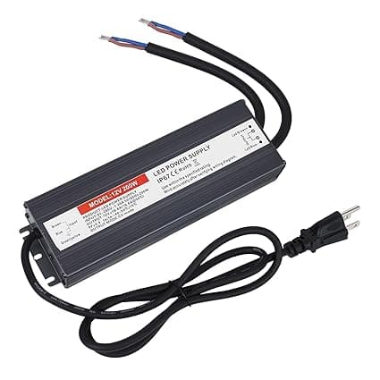LED Driver 200 Watts, IP67 Waterproof Power Supply, Low Voltage Electronic Transformer, 97V-265V AC to 12V DC, 12V Constant Voltage LED Power Supply for LED Light Strip