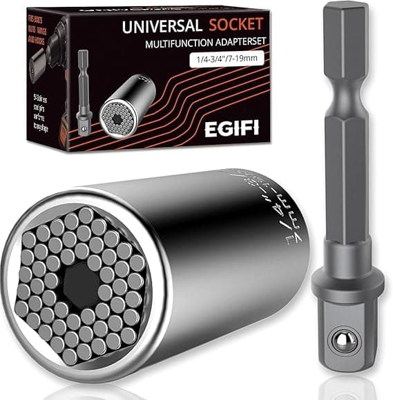 Universal Socket Tools, Super Socket Mechanic Tool, Nut Driver Unscrew Anything, Christmas Stocking Stuffers for Men Adults, Gadgets Gifts for Men Him, Dad, Boyfriend, 2 PCS, Silver
