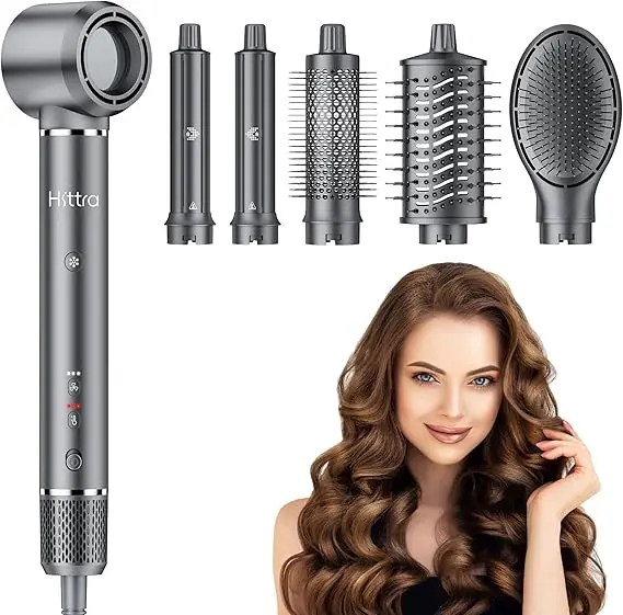6-in-1 Ionic Hot Air Styler, Powerful High Speed Hair Dryer Brush, Auto Wrap Curler for Fast Drying, Volumizing&Straightening for Multi Styler, Cool Shot Button-No Heat Damage,Gift for All Hair-Travel